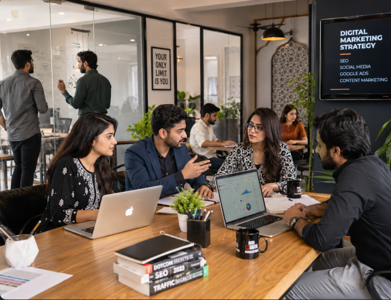 Cafe marketing team at Grownix Digital